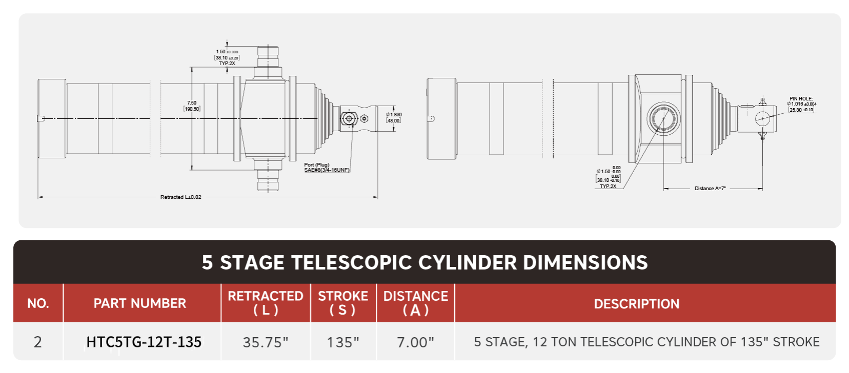 telescopic hydraulic cylinder