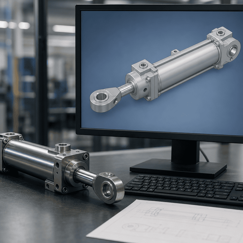3D CAD model review for a custom hydraulic cylinder design
